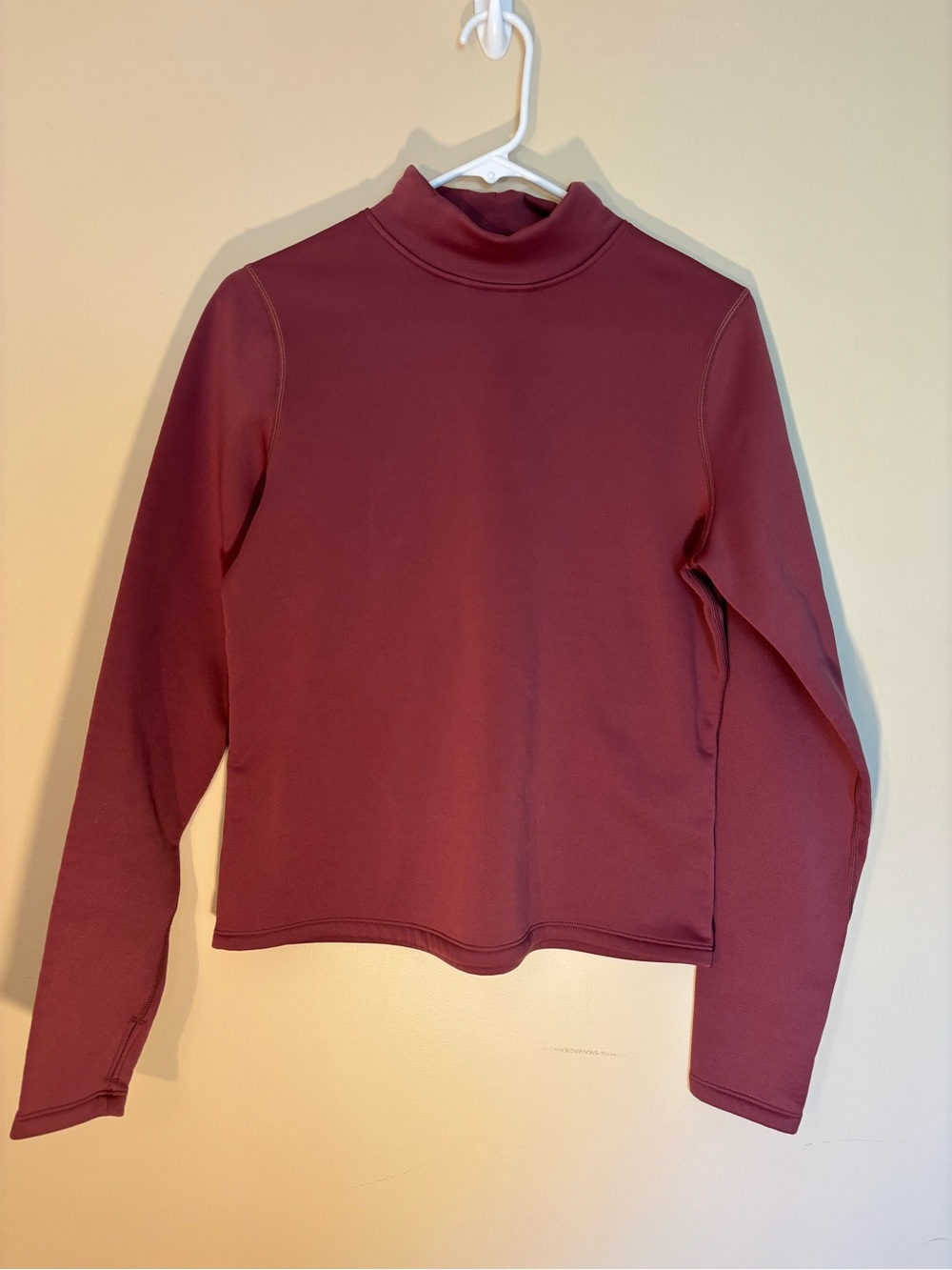 Ozark Trail Women's Mock Neck Long Sleeve Top in Burgundy